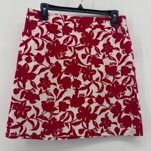 Ann Taylor | Women’s Red &’‎ White Floral Skirt | Size 6 |